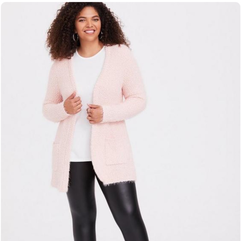 Torrid Fuzzy Yarn Cardigan Open Front Sweater size 3
